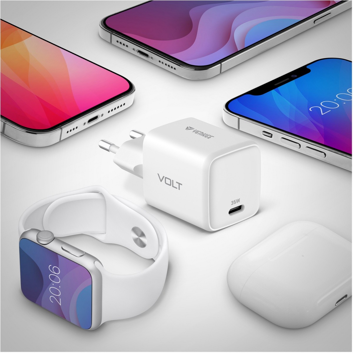 Polnilnik USB C 35W 3A PD 3.0 QC 3.0 bela barva 8