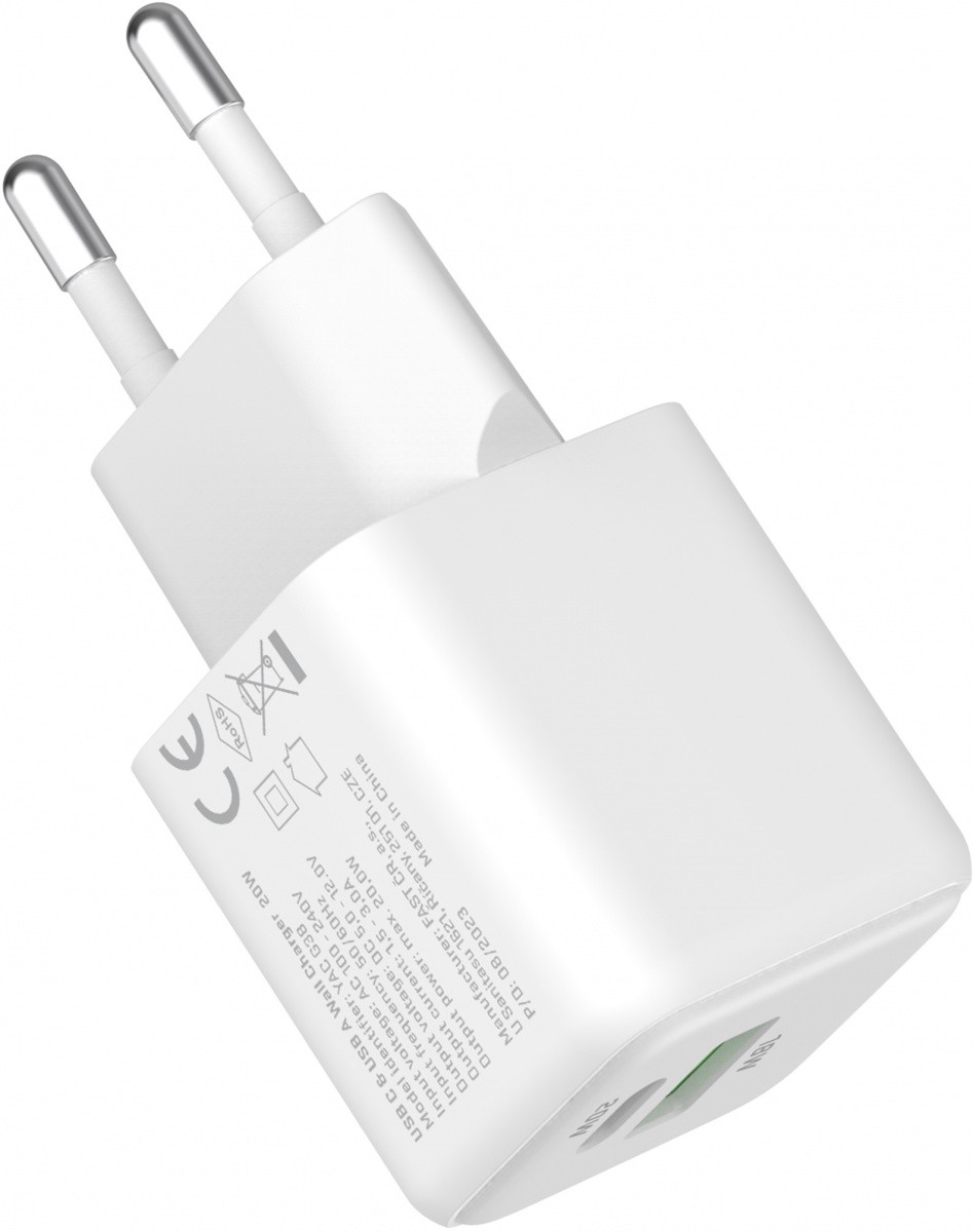 Polnilnik USB C/A 20W/18W 3A PD 3.0 QC3.0 7