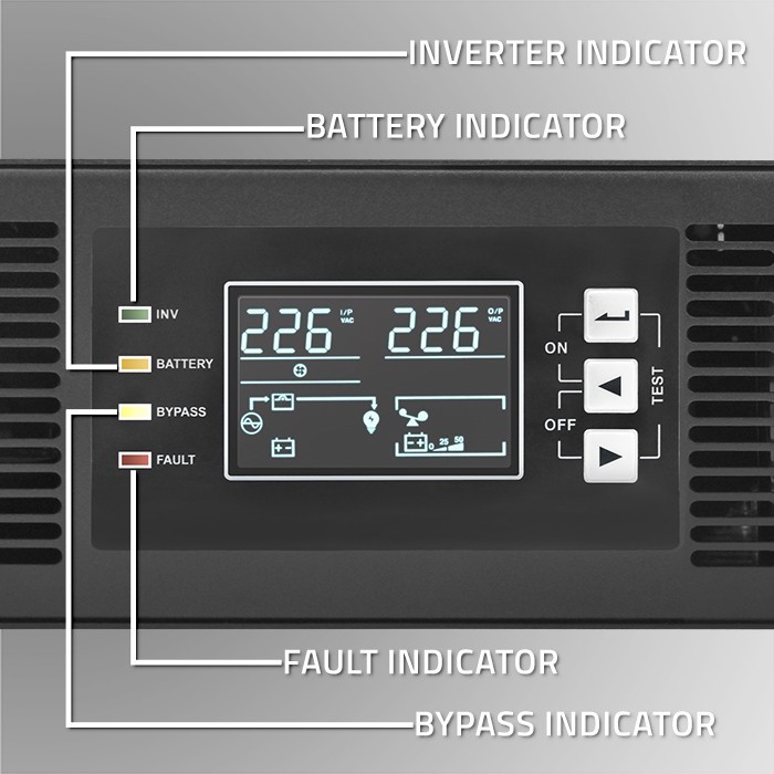 UPS napajalnik za RACK | 2kVA | 2000W | Power Factor 1.0 | LCD | On-line 3