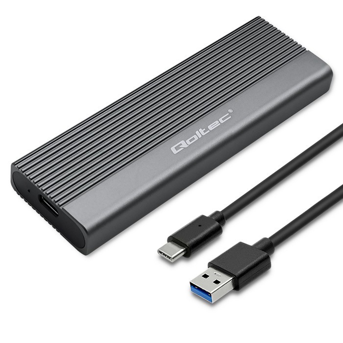 Ohišje za M.2 SSD disk, SATA/NGFF, USB-C, 2TB, siva
