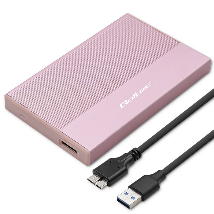 Ohišje za 2.5" SATA SSD/HDD disk, USB 3.0, 2TB, roza