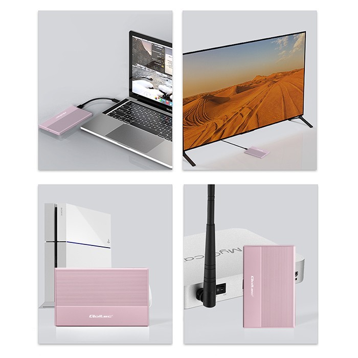 Ohišje za 2.5" SATA SSD/HDD disk, USB 3.0, 2TB, roza 7