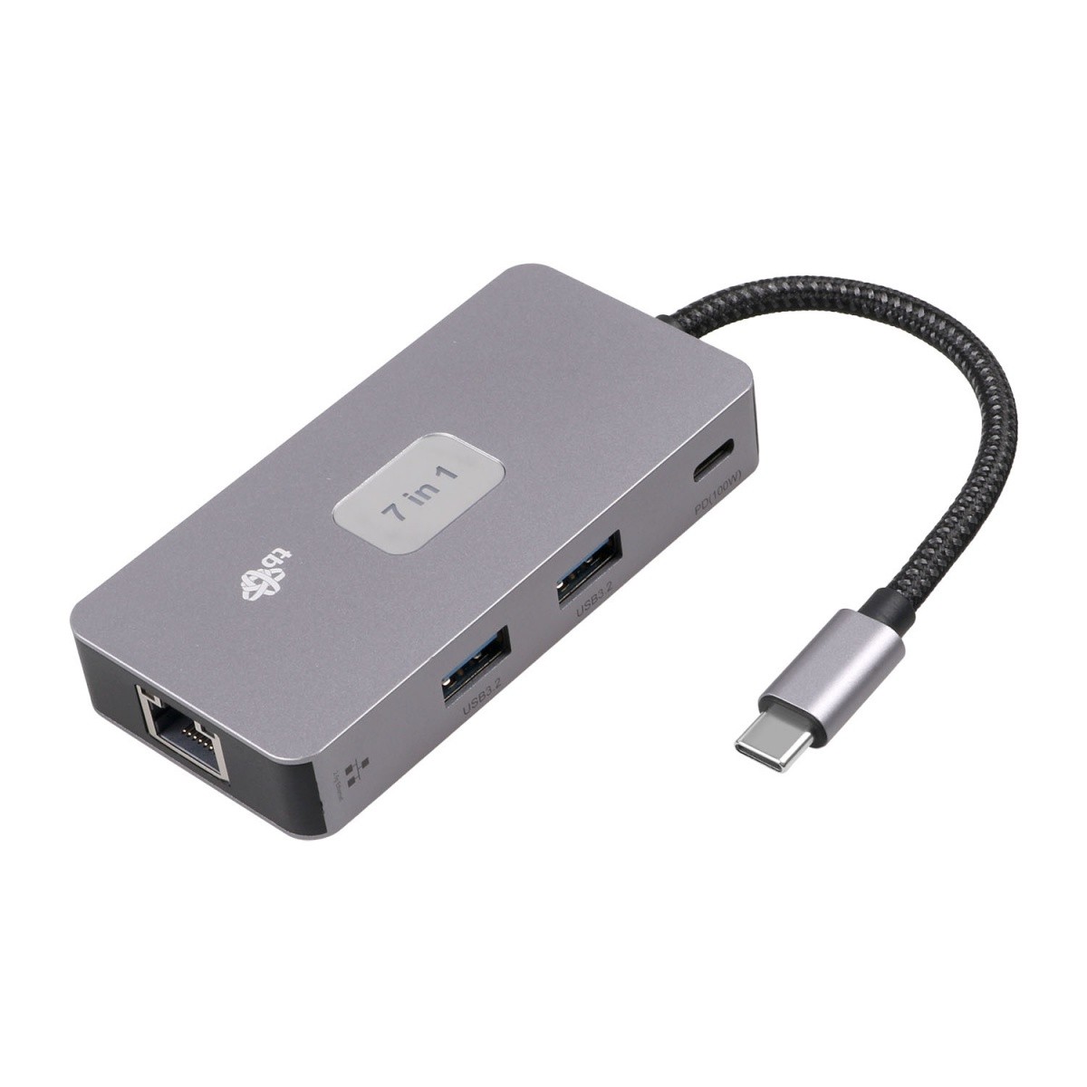 USB-C Hub (7v1) z HDMI, USB, SD/TF, RJ45, PD