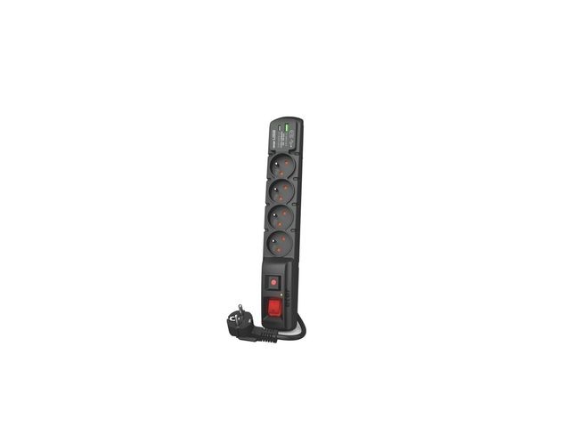 Napajalni trak 4x 230V EU, 5m, USB A+C, PD 3.0, QC, črn