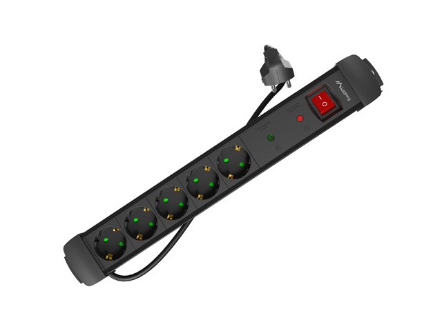 Napajalni trak Lanberg 5m, 5x230V, SC SP1-05F-0500-BK 6