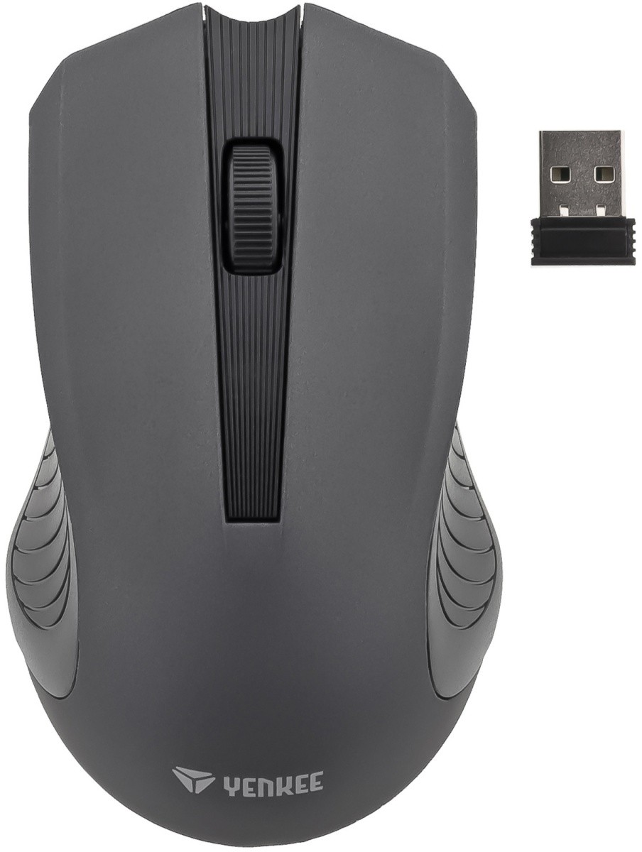 Brezžična miška YENKEE 2.4GHz, 3 gumbi, doseg 10m, siva 4