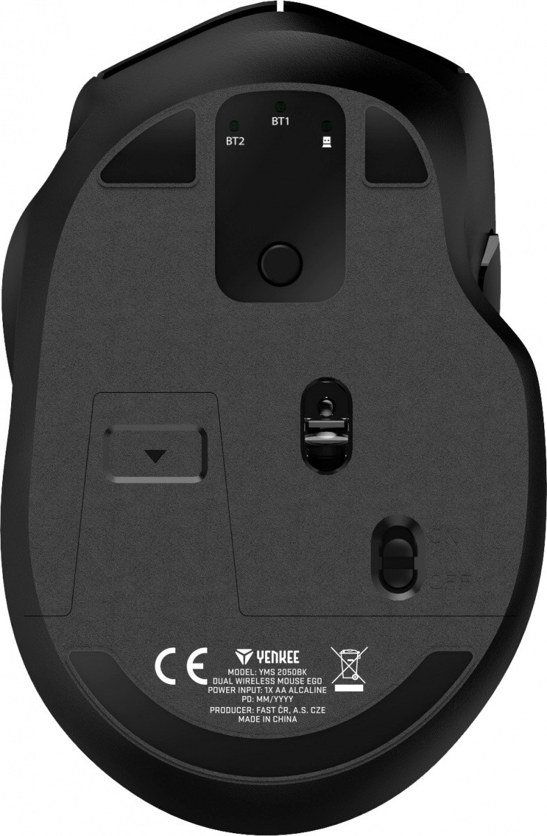 Brezžična miška YENKEE DUAL WiFi+Bluetooth, črna 6