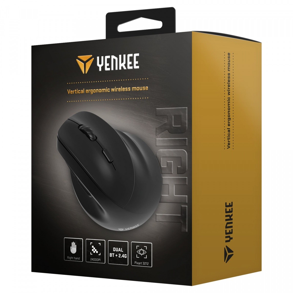 YENKEE ergonomska brezžična miška, Dual WL+BT, polnilna 7