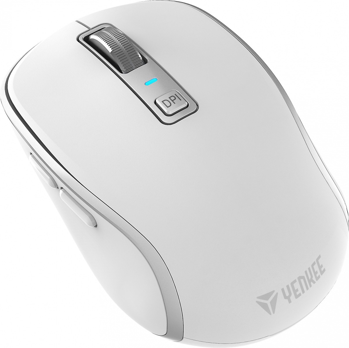 Brezžična miška YENKEE DUAL WiFi+Bluetooth, akumulator, 5 gumbov, bela 2