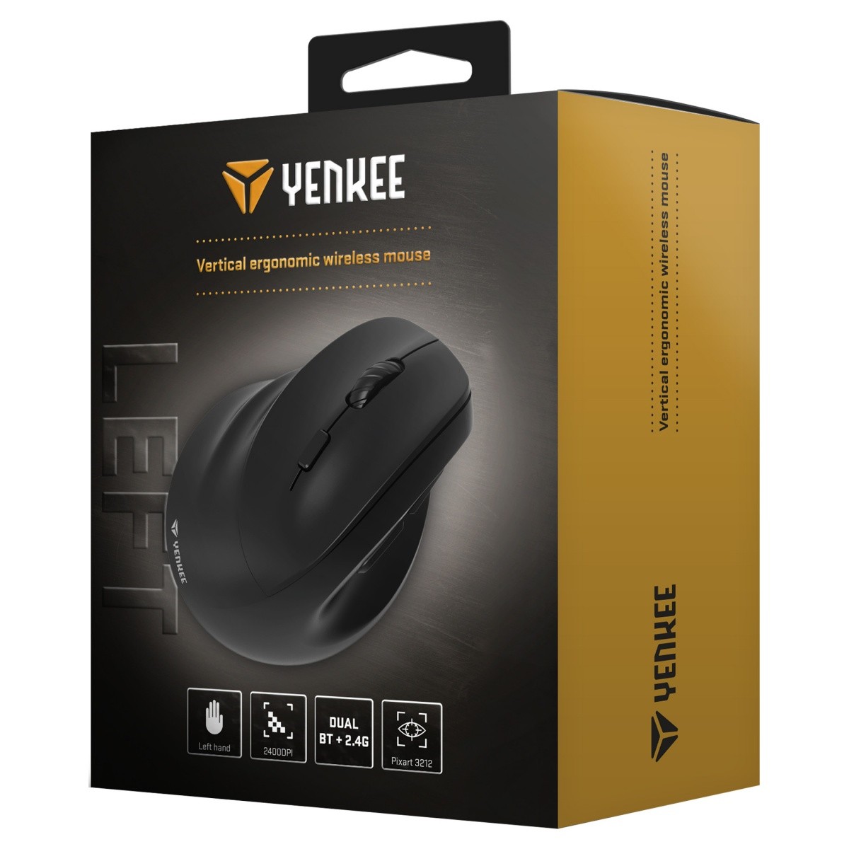 Ergonomska leva brezžična miška YENKEE, akumulator, Dual WL+BT 7
