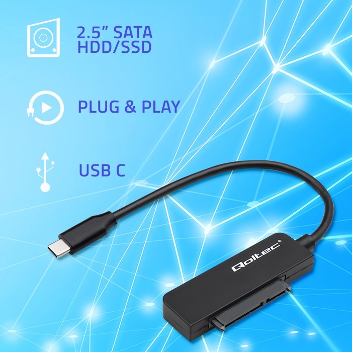 Adapter SATA v USB-C za diske 2.5" SSD/HDD, 5Gb/s, do 2TB 3
