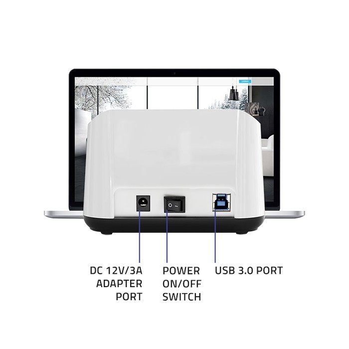 Priklopna postaja za diske 2.5"/3.5" SATA III, USB 3.0, kloniranje 3