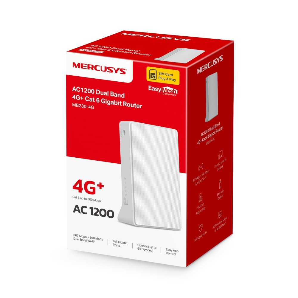 Mercusys MB230-4G - 4G LTE mobilni usmerjevalnik AC1200 3
