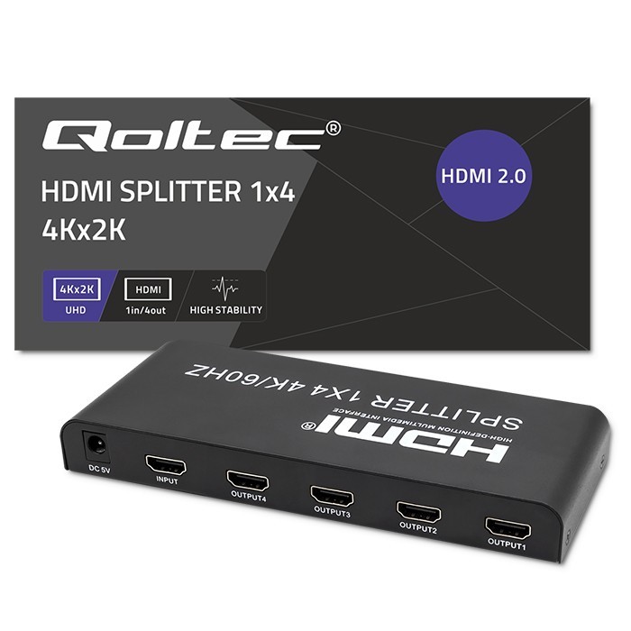Aktivni HDMI razdelilnik 4x 4K@60Hz 3