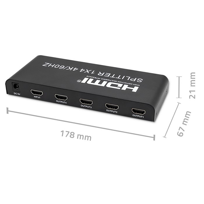 Aktivni HDMI razdelilnik 4x 4K@60Hz 4