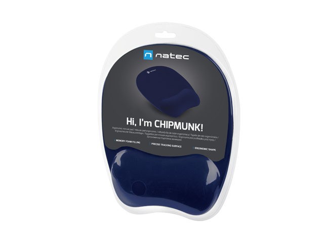 Ergonomska podloga za miško CHIPMUNK Memory Foam 230x200 modra 2