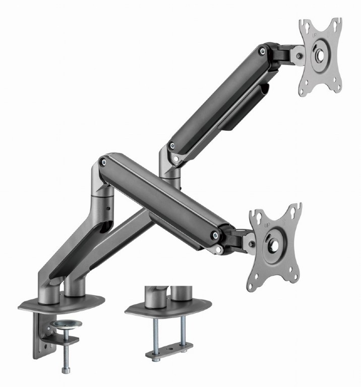 Pisarniško stojalo za 2 monitorja 17-32" 9kg, sivo 2