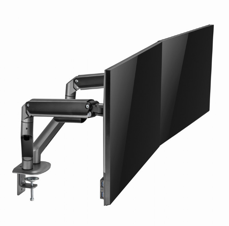 Pisarniško stojalo za 2 monitorja 17-32" 9kg, sivo 7