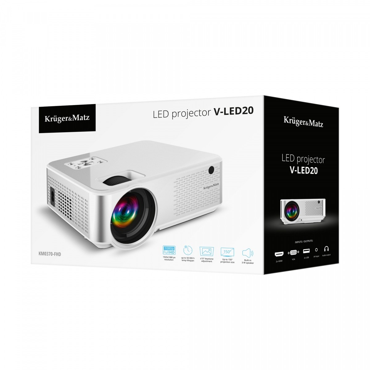 LED projektor Kruger & Matz V-LED20 Full HD 2