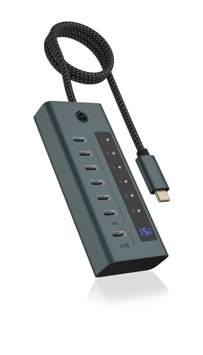 USB-C hub IB-HUB1457-C31, 7 vrat, 36W napajalnik 4