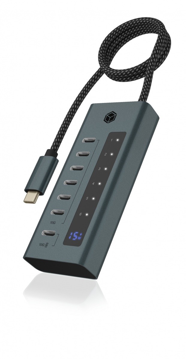 USB-C hub IB-HUB1457-C31, 7 vrat, 36W napajalnik 5