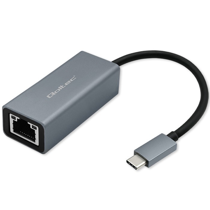 Adapter Qoltec USB-C na RJ45 Ethernet 1000Mbps, aluminijasto ohišje