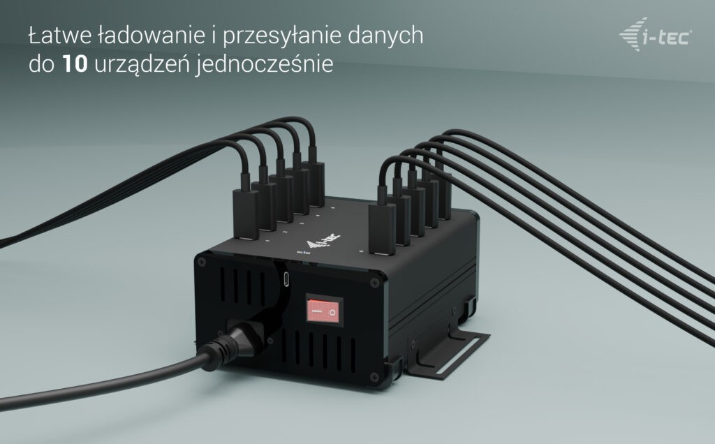 i-tec USB-C/USB-A polnilni HUB 15W na port, 10x USB-C