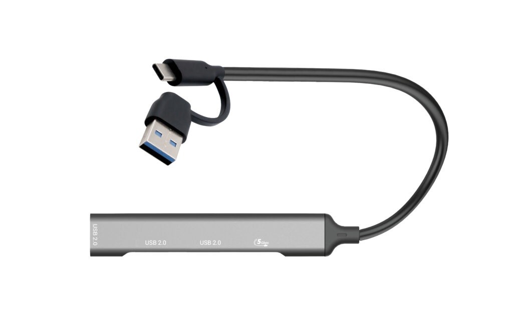 USB-C/USB-A HUB: 1x USB 3.0 + 3x USB 2.0 2