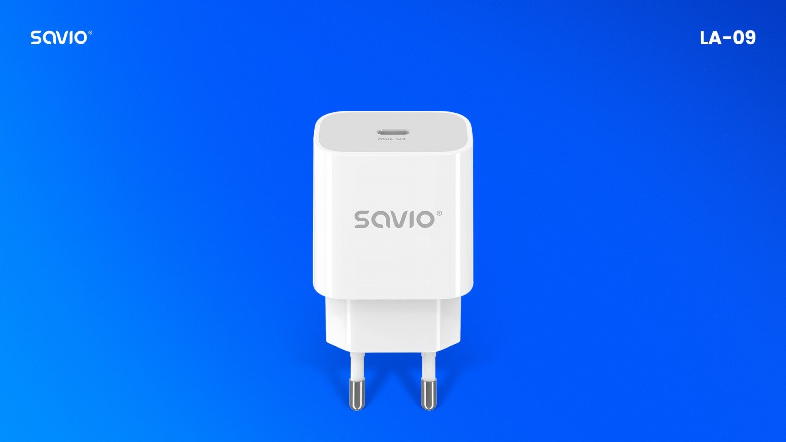 Omrežni polnilnik Savio LA-09, 20W, USB-C, PD 3.0, QC 3