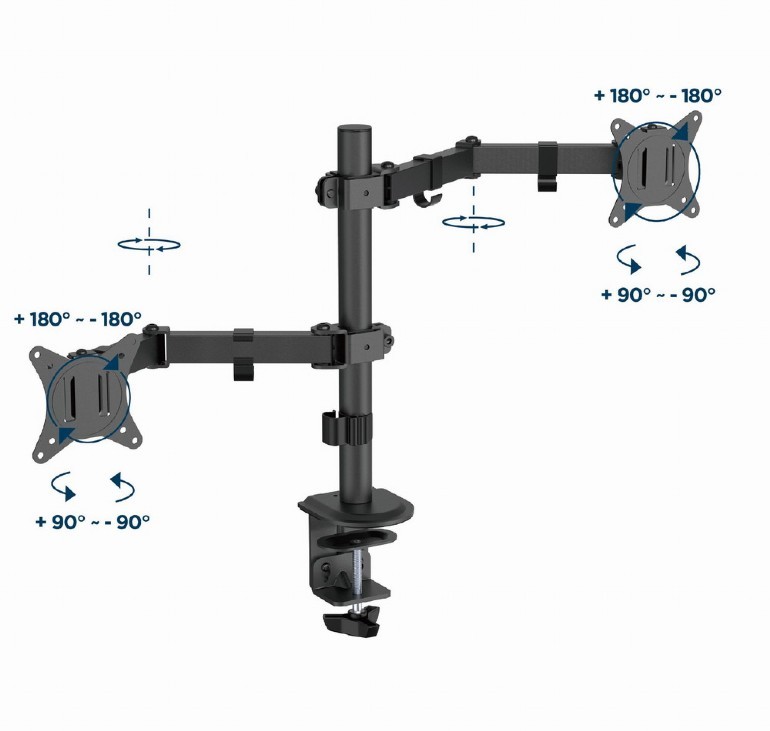 Stojalo za 2 monitorja 17-32" do 9 kg, črno 3
