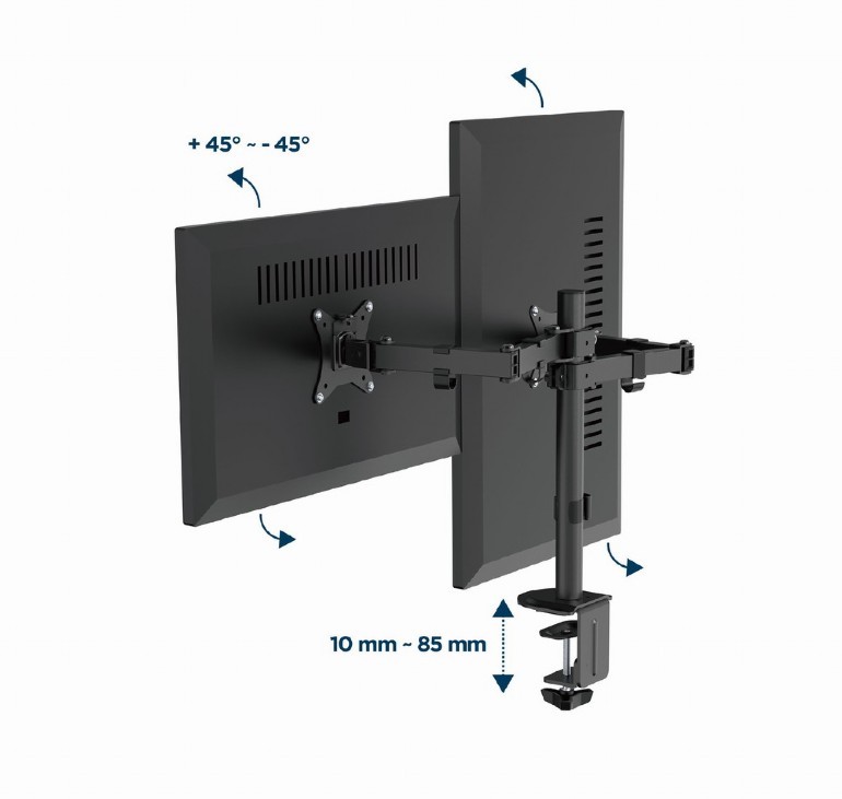 Stojalo za 2 monitorja 17-32" do 9 kg, črno 4