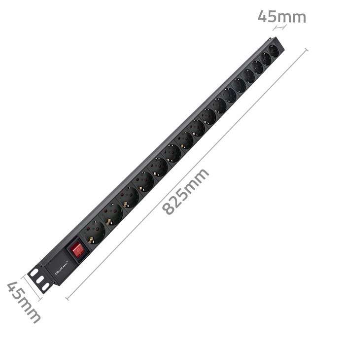 Napajalna letev PDU za RACK 16A, 16xSCHUKO, vertikalna 7