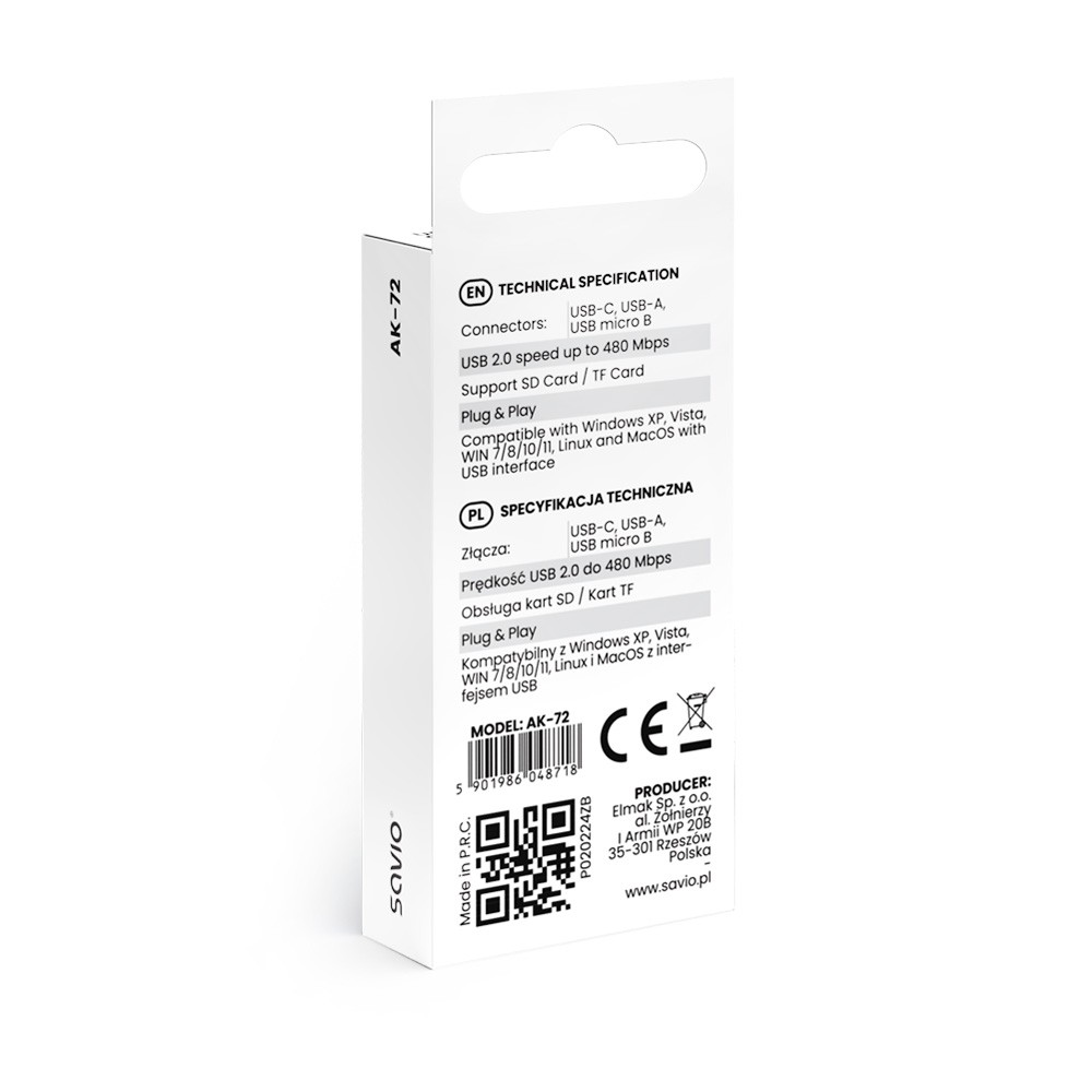 Čitalnik kartic 3v1: USB-C, USB-A, Micro USB 6