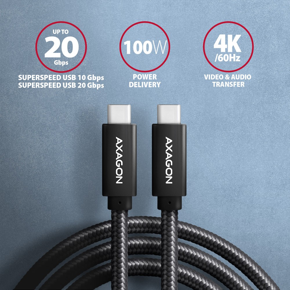 USB-C na USB-C kabel 1.5m PD 100W (USB 3.2 Gen 2) 2