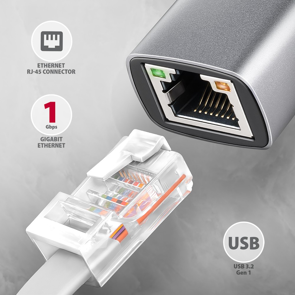 Gigabit Ethernet USB-C adapter z PD 100W 2