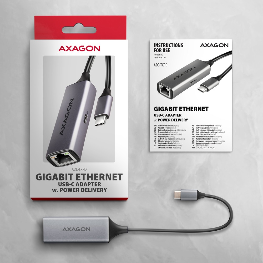 Gigabit Ethernet USB-C adapter z PD 100W 7