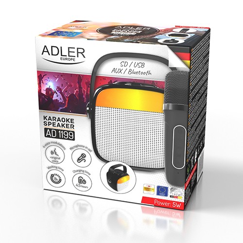 Adler Karaoke zvočnik AD1199B, Bluetooth 6