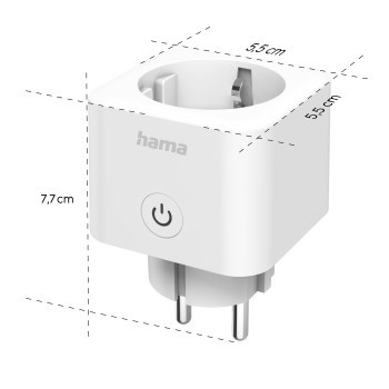 Pametna WiFi vtičnica 3680W, kvadratna, Matter 3