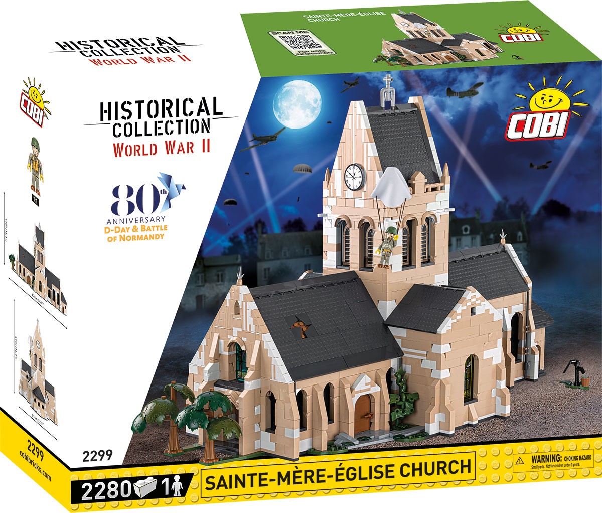 Cobi Kockice: "Kościół w Sainte-Mere-Eglise" gradbeni set