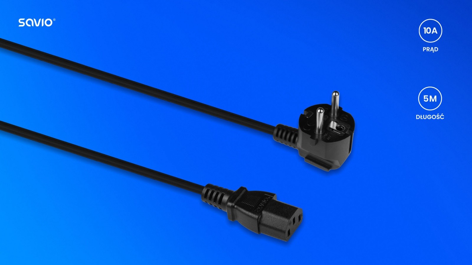 Napajalni kabel CEE 7/7 (E/F) - IEC C13, 5m, CL-181 3