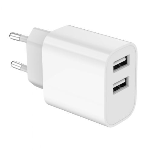 Bela USB-A polnilna naprava s 2.4A, 2 priključka 3