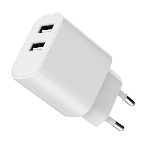Bela USB-A polnilna naprava s 2.4A, 2 priključka 7