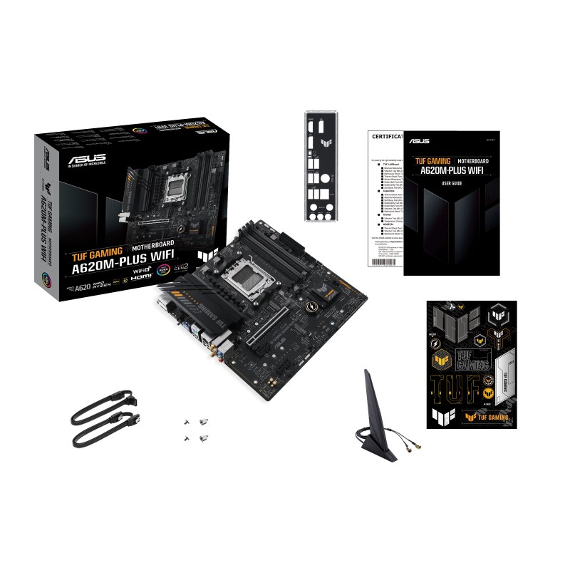 Asus TUF GAMING A620M-PLUS WIFI AM5 mATX matična ploča, 4 DDR5, HDMI/DP 8