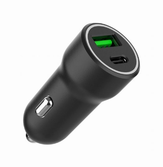 Avtomobilski polnilnik USB-A/USB-C 20W PD, črn 4
