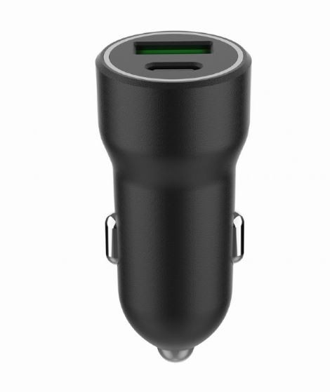 Avtomobilski polnilnik USB-A/USB-C 20W PD, črn 5