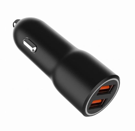 Avto polnilec 2x USB-A QC3.0 36W, črn 7