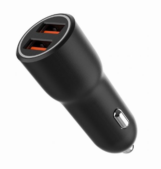 Avto polnilec 2x USB-A QC3.0 36W, črn 8