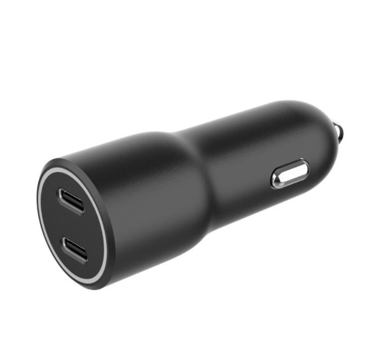 Gembird avto polnilnik 2xUSB-C PD 40W, črn