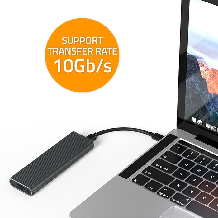 Ohišje za M.2 NVMe SSD, USB 3.1, 10Gb/s, 4TB, grafitno 2