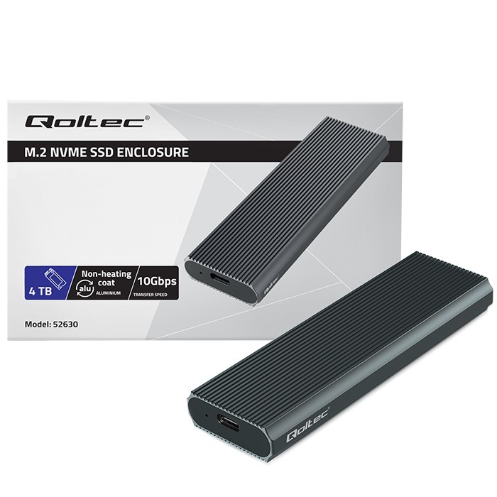 Ohišje za M.2 NVMe SSD, USB 3.1, 10Gb/s, 4TB, grafitno 3